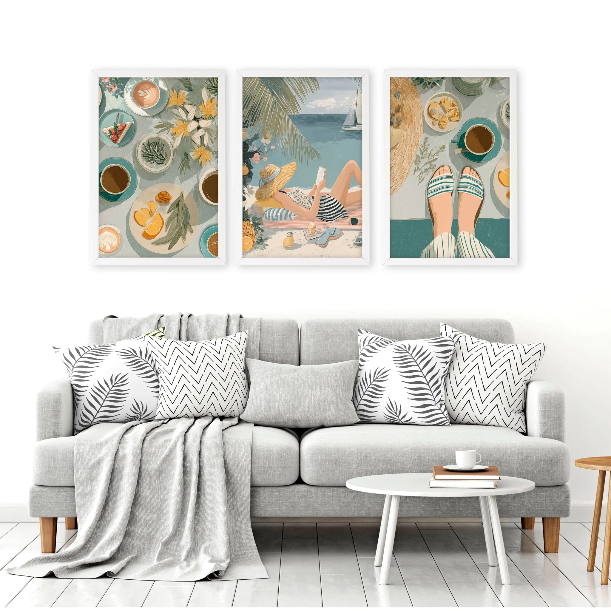 Extra Large Pictures For Living Room | Set of 3 Italian Lifestyle Wall art Prints - Image 9