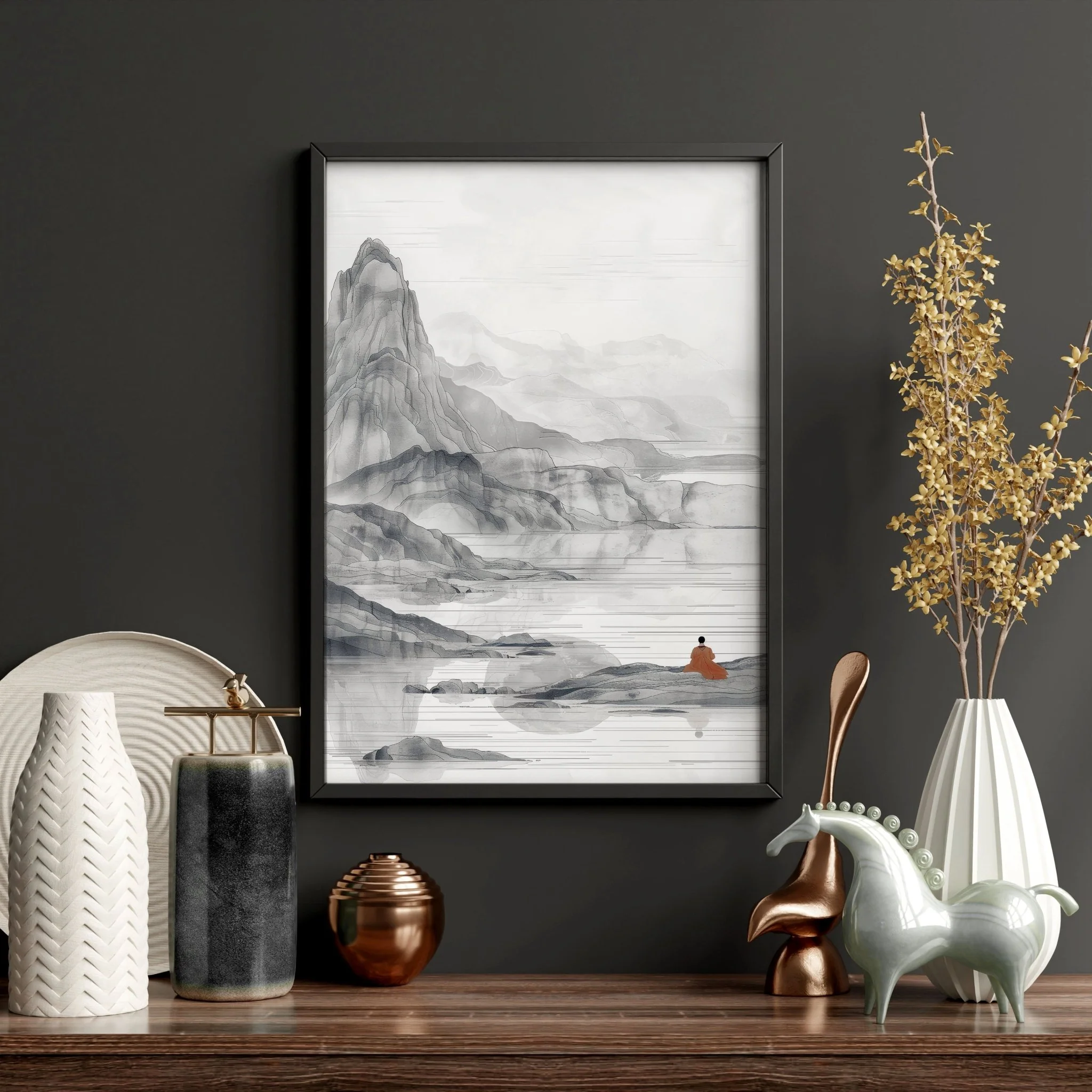 Extra Large Wall Art Framed | Set of 3 Asian Inspired Wall art Prints - Image 11