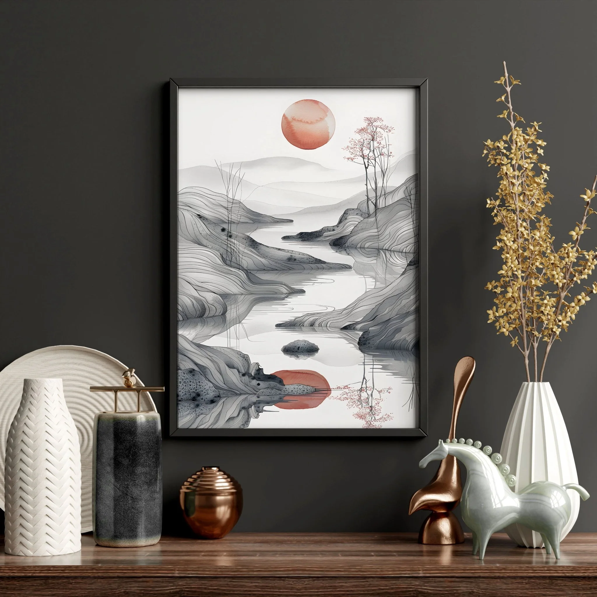 Extra Large Wall Art Framed | Set of 3 Asian Inspired Wall art Prints - Image 12