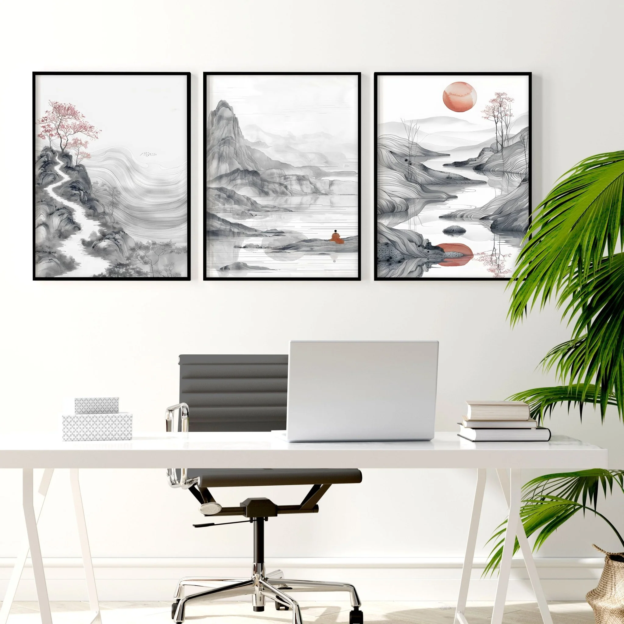 Extra Large Wall Art Framed | Set of 3 Asian Inspired Wall art Prints - Image 7