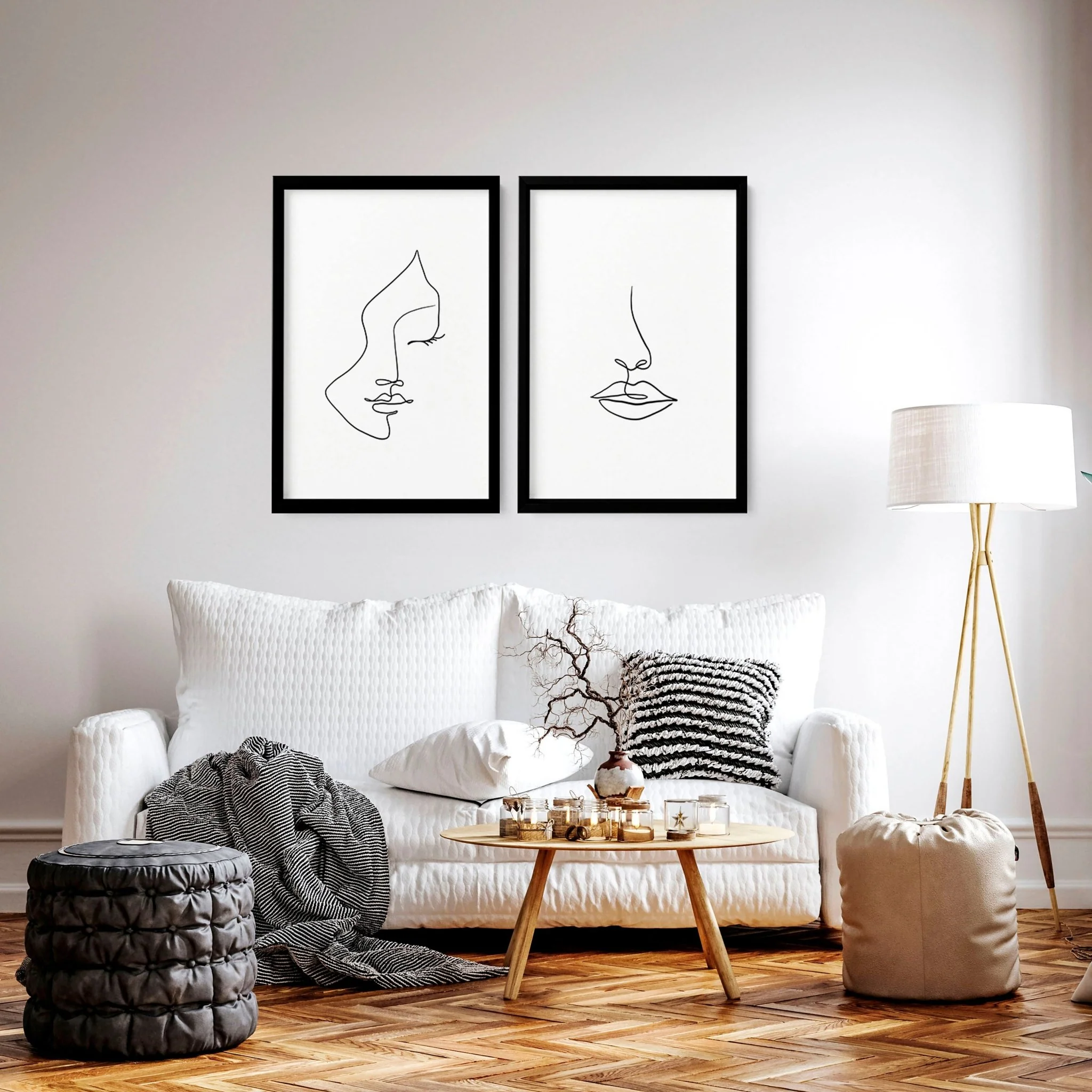 Line art drawings | Set of 2 wall art prints for living room - Image 4