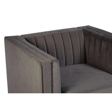 Farah Grey Velvet Chair - Image 10
