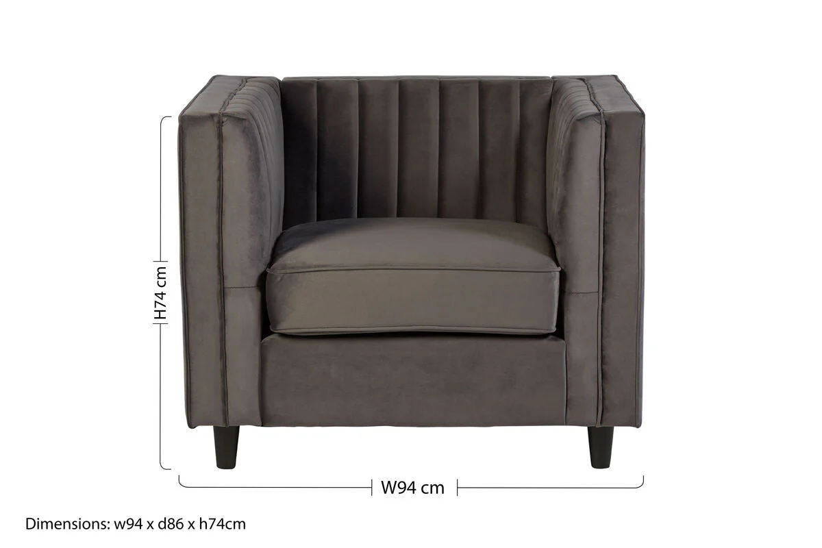 Farah Grey Velvet Chair - Image 12