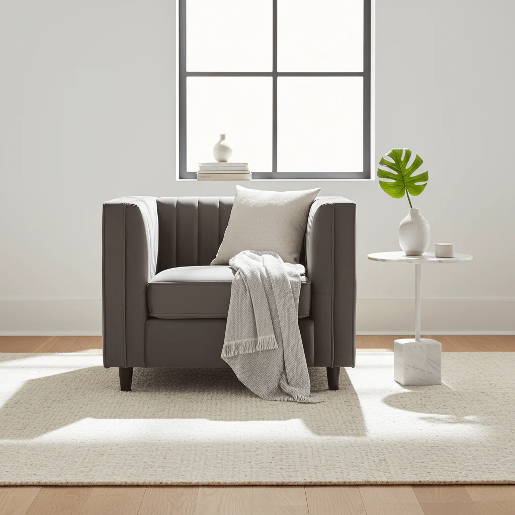 Farah Grey Velvet Chair - Image 3