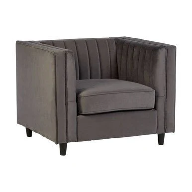 Farah Grey Velvet Chair - Image 7