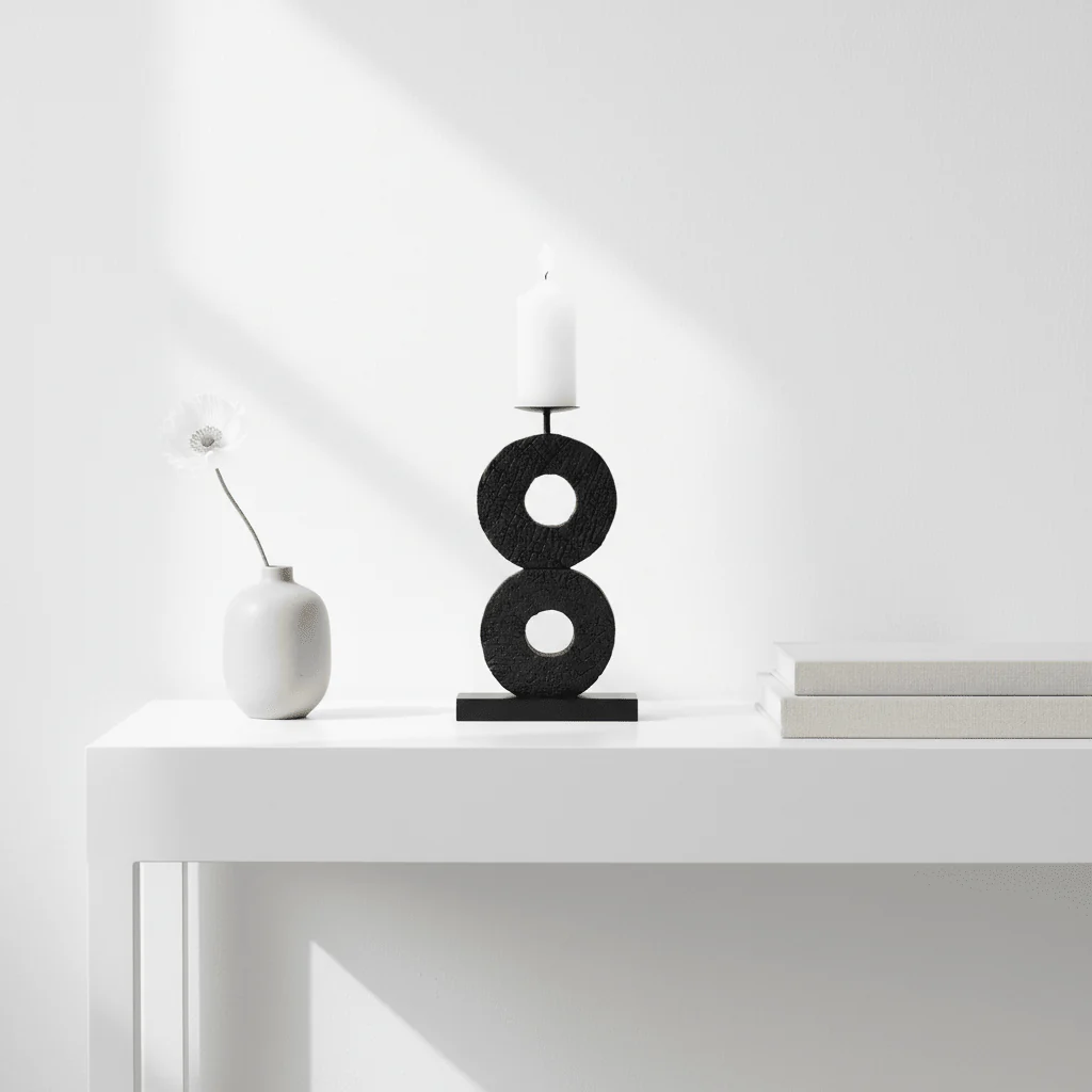 Fidel Large Charred Black Mango Wood Log Candle Holder - Image 3