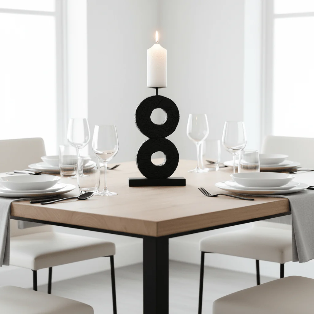 Fidel Large Charred Black Mango Wood Log Candle Holder - Image 5