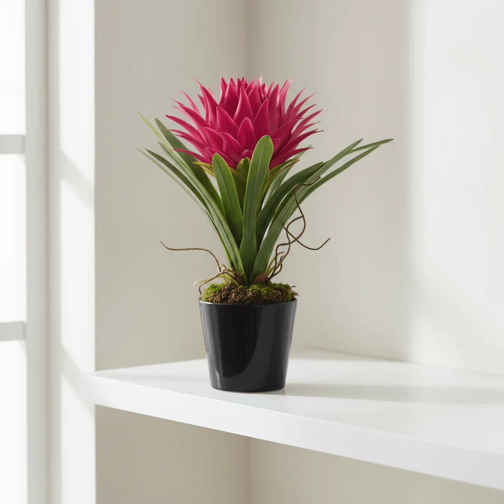 Fiori Pink Tropical Plant with Black Ceramic Pot - Image 10