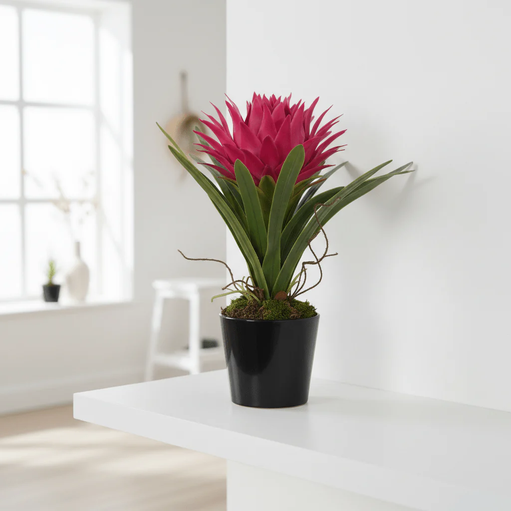 Fiori Pink Tropical Plant with Black Ceramic Pot - Image 7