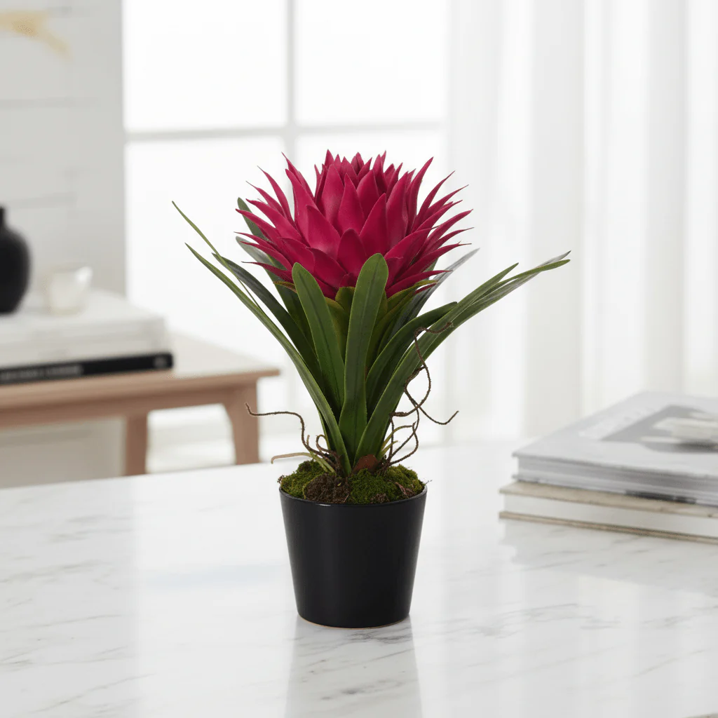 Fiori Pink Tropical Plant with Black Ceramic Pot - Image 8
