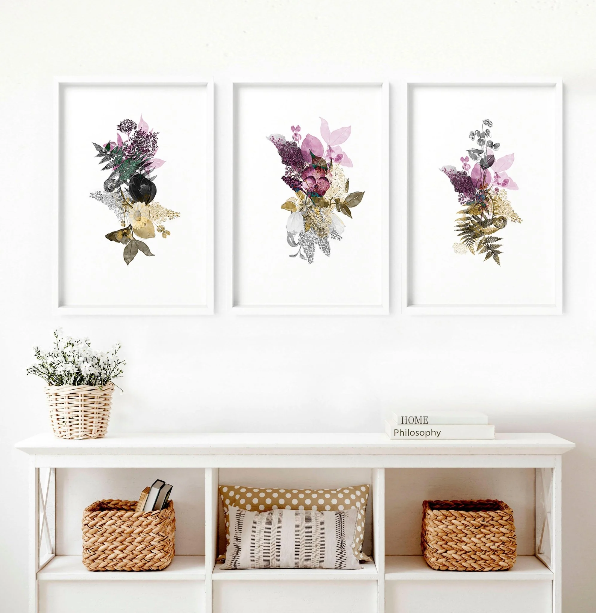 Set of 3 Wall Art – Large Floral Prints for Living Room - Image 10