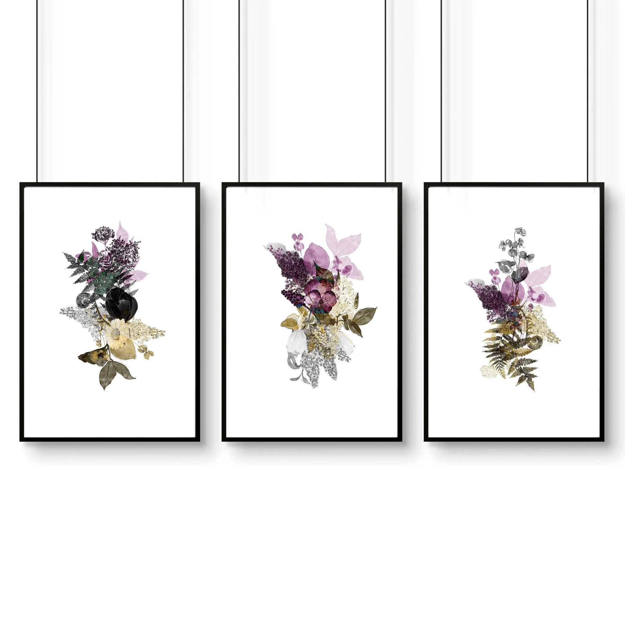 Set of 3 Wall Art – Large Floral Prints for Living Room - Image 8