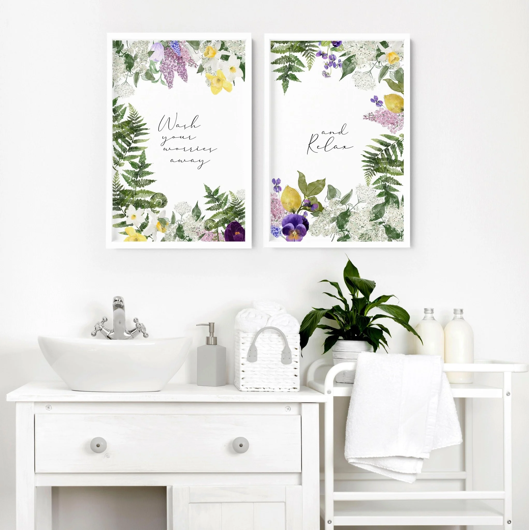 Framed bathroom prints | set of 2 wall art prints - Image 2