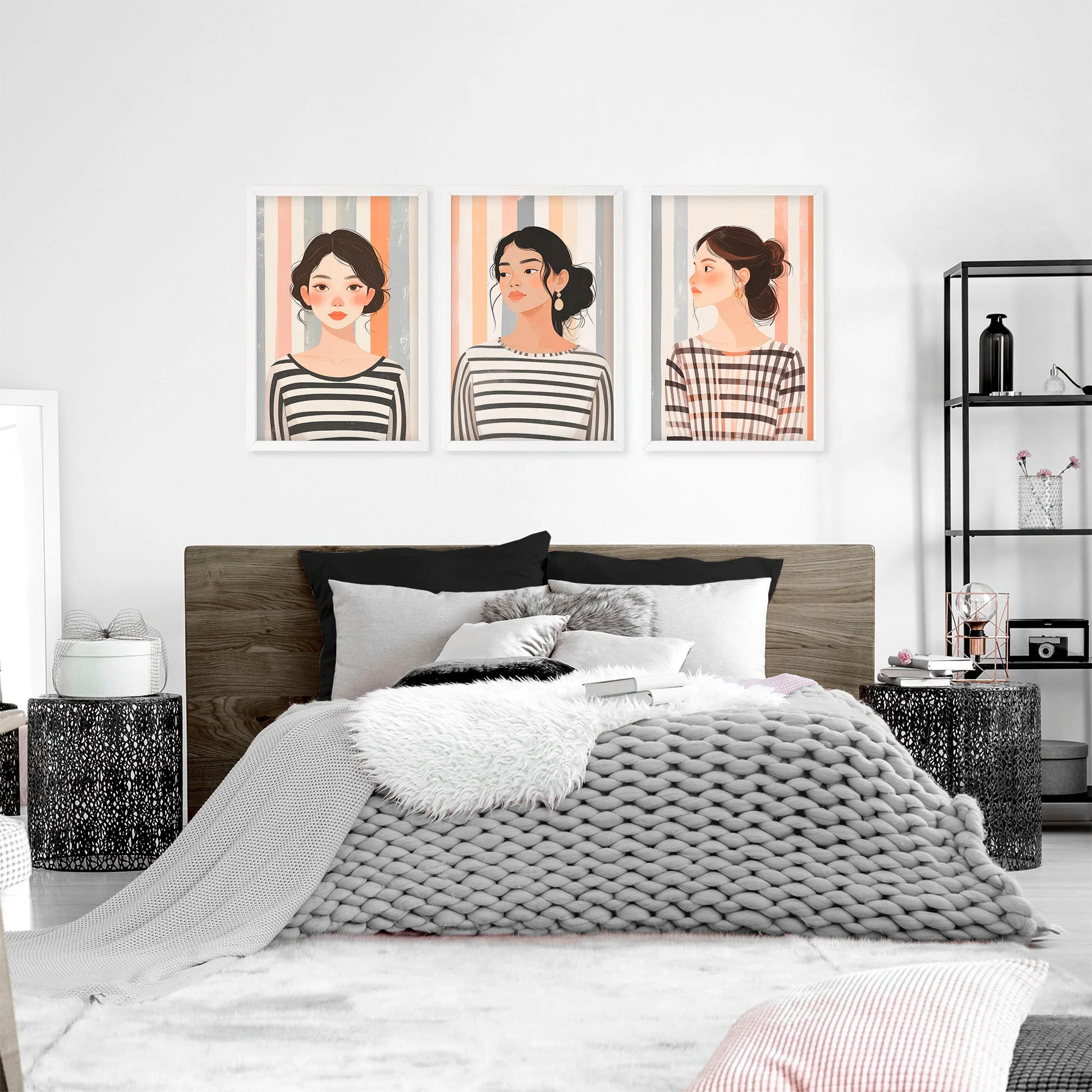 Framed Bedroom Wall Art | Set of 3 Bohemian Wall art Prints - Image 4