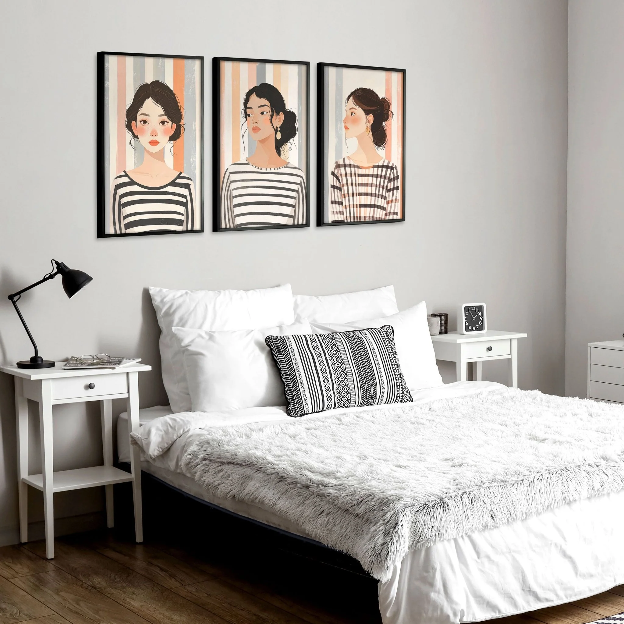 Framed Bedroom Wall Art | Set of 3 Bohemian Wall art Prints - Image 5