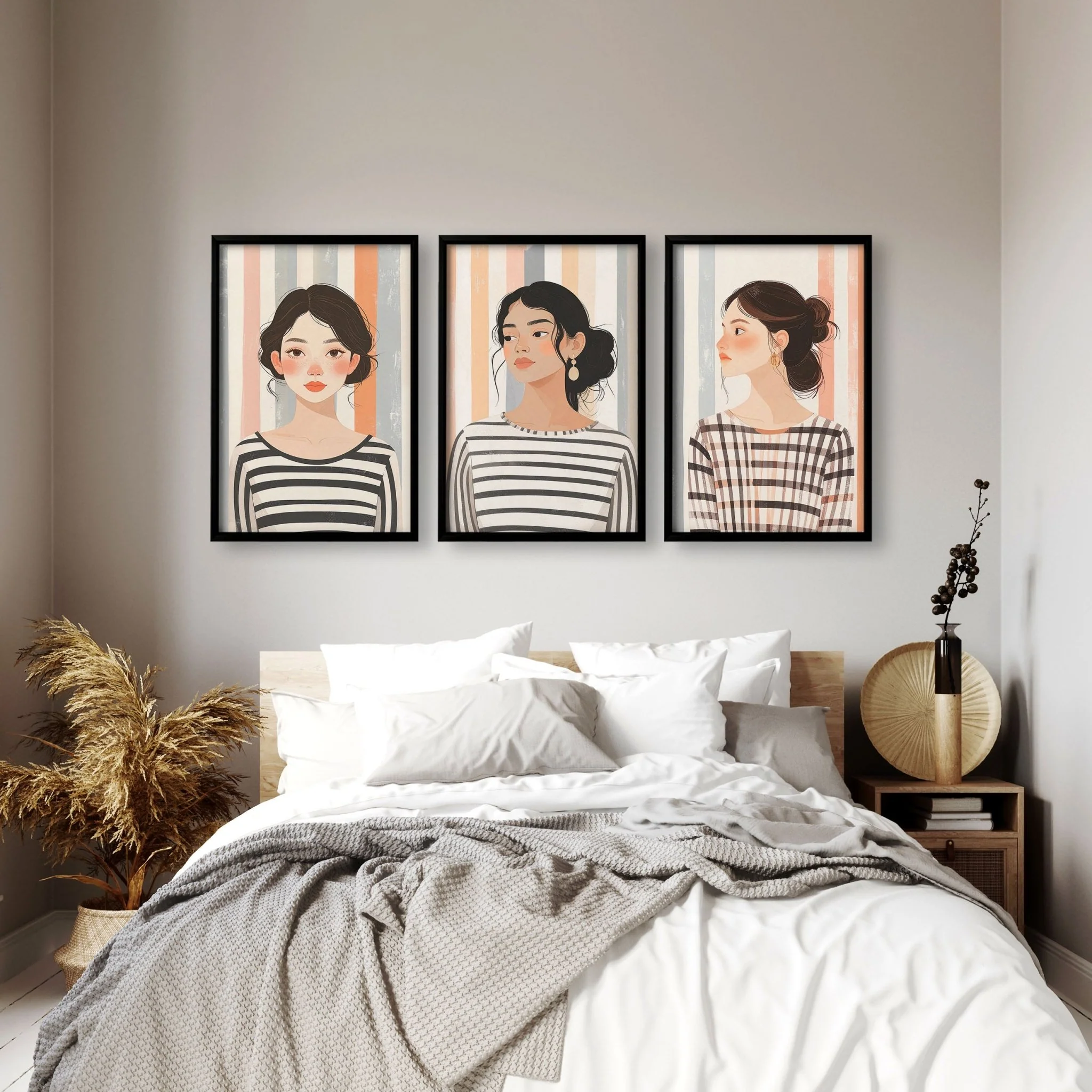Framed Bedroom Wall Art | Set of 3 Bohemian Wall art Prints - Image 6