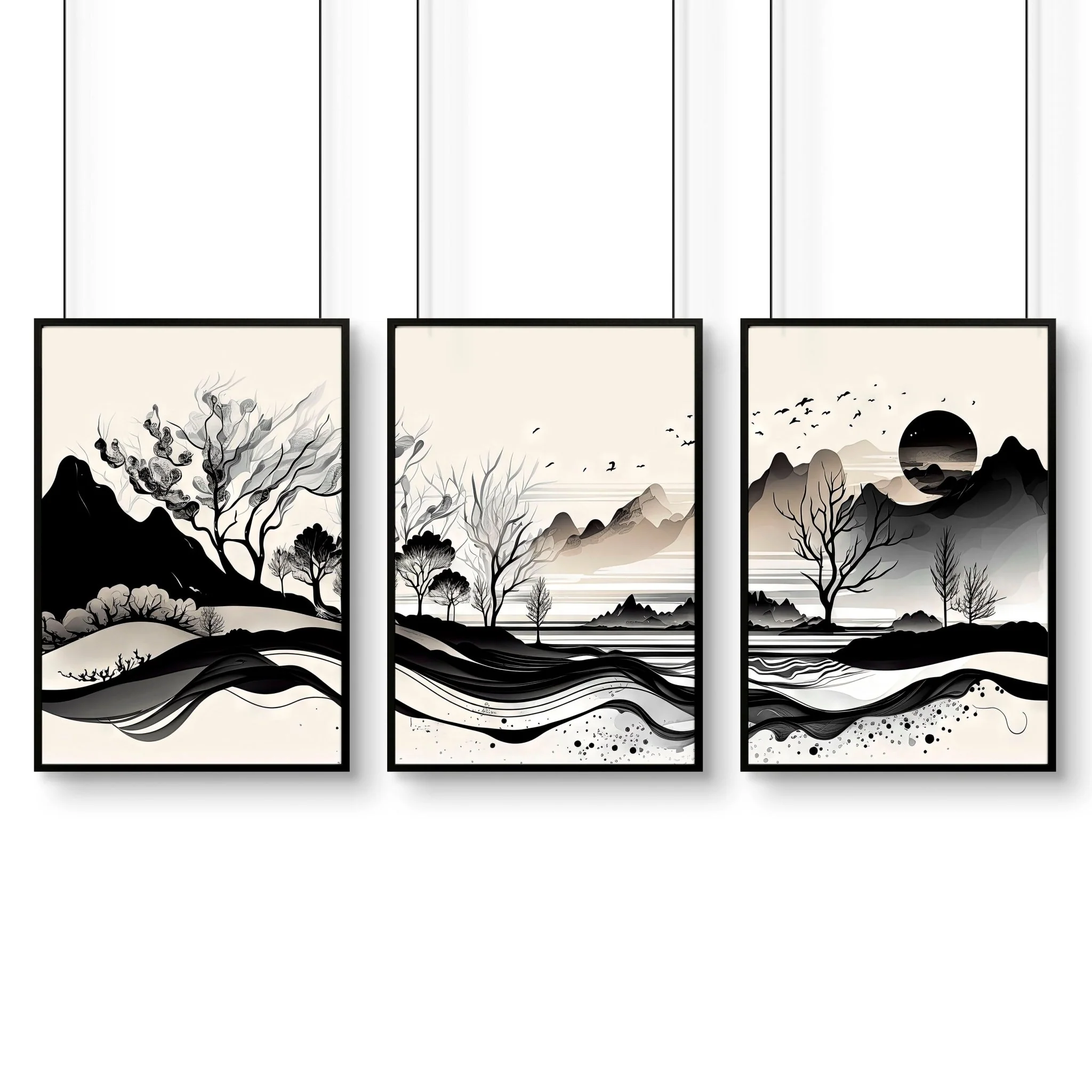 Framed Landscape Wall Art | Set of 3 wall art prints - Image 11