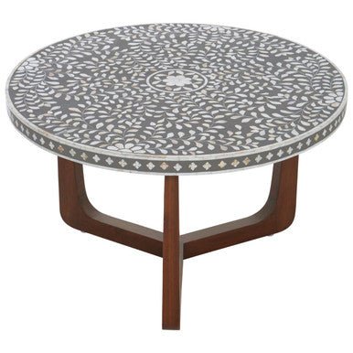 Fusion Mother of Pearl Design Round Coffee Table - Image 5