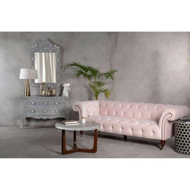 Fusion Mother of Pearl Design Round Coffee Table - Image 6