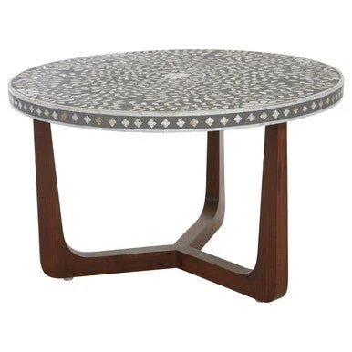 Fusion Mother of Pearl Design Round Coffee Table - Image 7