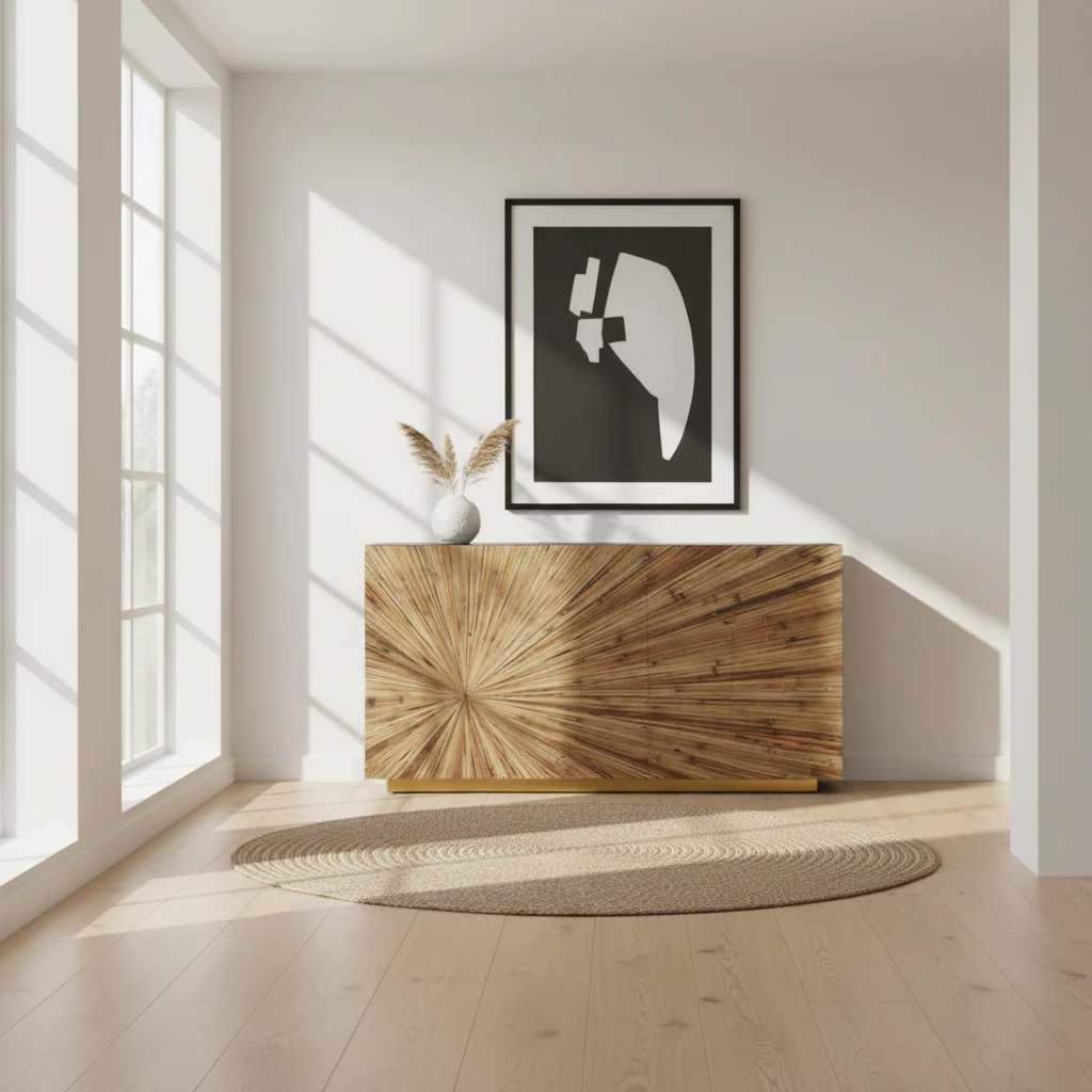 Gabelle Ebony Bamboo Console Table - Image 2