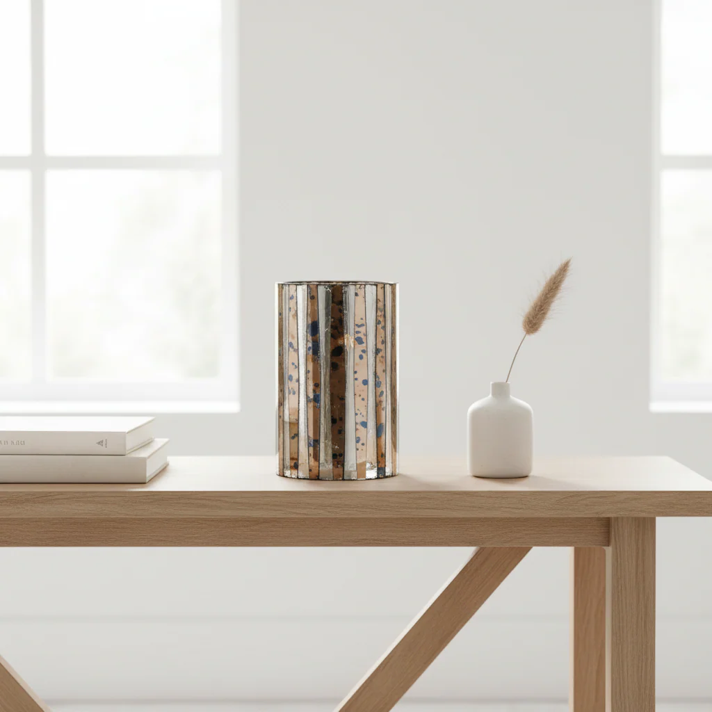Gaia Metallic Large Candle Holder - Image 3