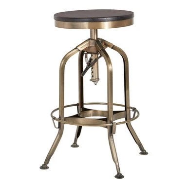 Gator Ash Wood Seat Metallic Stool - Image 5