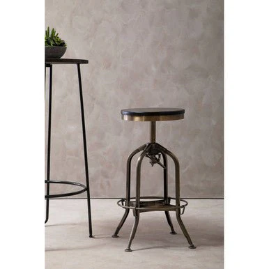 Gator Ash Wood Seat Metallic Stool - Image 6