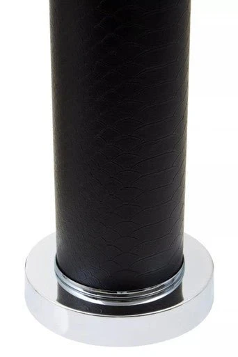 Hanah Black Snake Leather Effect Table Lamp with Chrome Base - Image 4