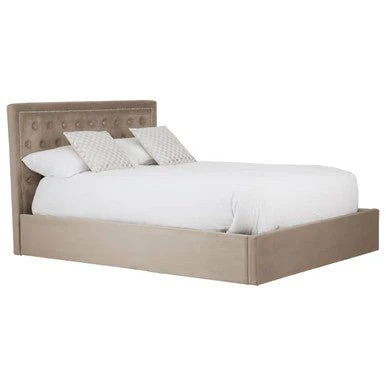 Hannah Mink Velvet Ottoman King Bed - Image 4