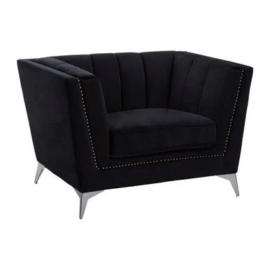 Hansa Black Velvet Chair - Image 2