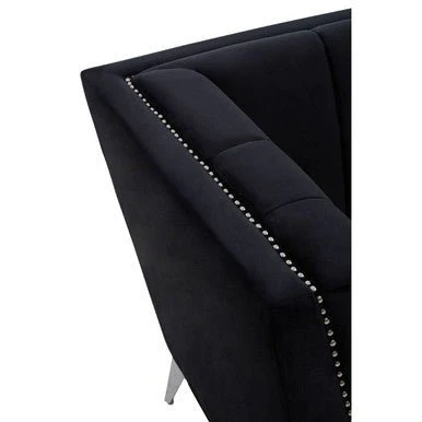 Hansa Black Velvet Chair - Image 5