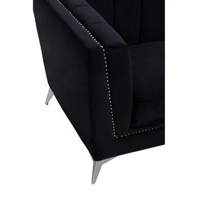 Hansa Black Velvet Chair - Image 7