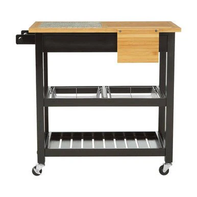 Harlow Glenn Wide Kitchen Trolley with Granite Top - Image 3