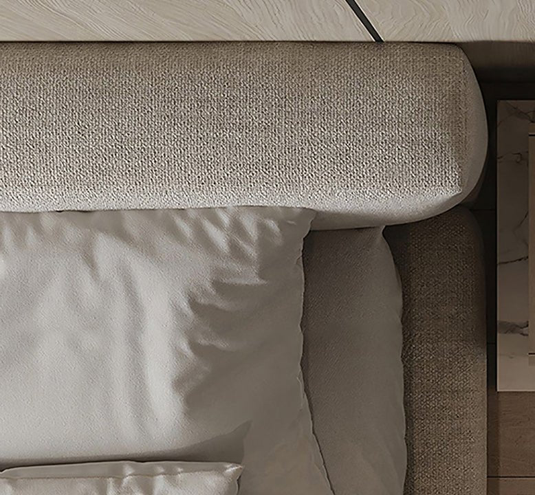 Hassan Modern King Superking Size Bed, Linen - Image 8