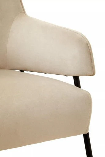 Henia Cream Velvet Chair - Image 7