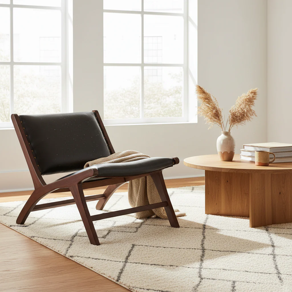 Inca Genuine Black Cow Leather Chair - Image 4