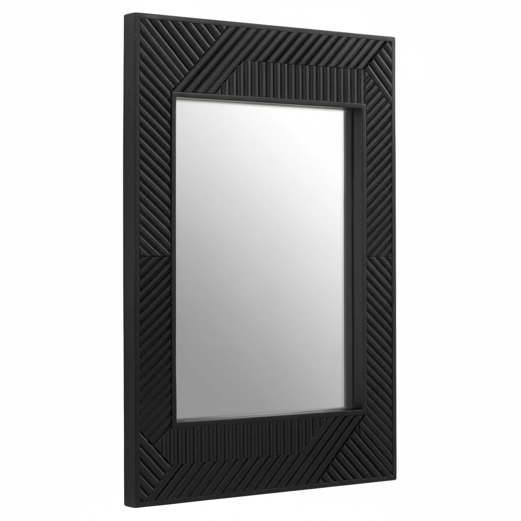 Jakara Black Finish Wooden Wall Mirror