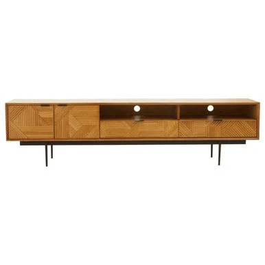Jakara Natural Finish Wooden Media Unit - Image 14