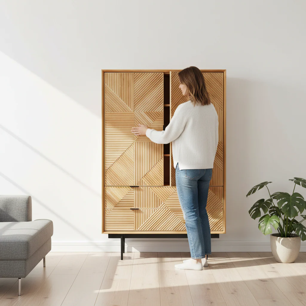 Jakara Natural Wooden Cabinet - Image 2