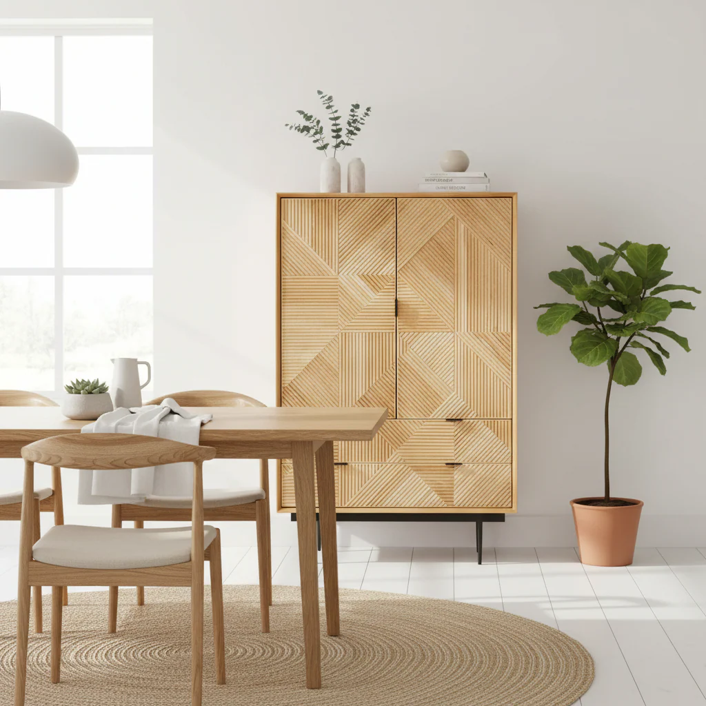 Jakara Natural Wooden Cabinet - Image 3