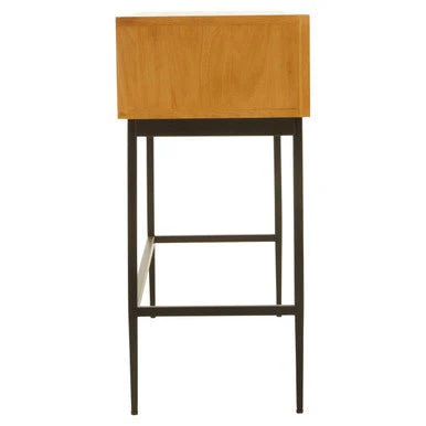 Jakara Two Drawer Natural Finish Console Table With Black Metal Legs - Image 7