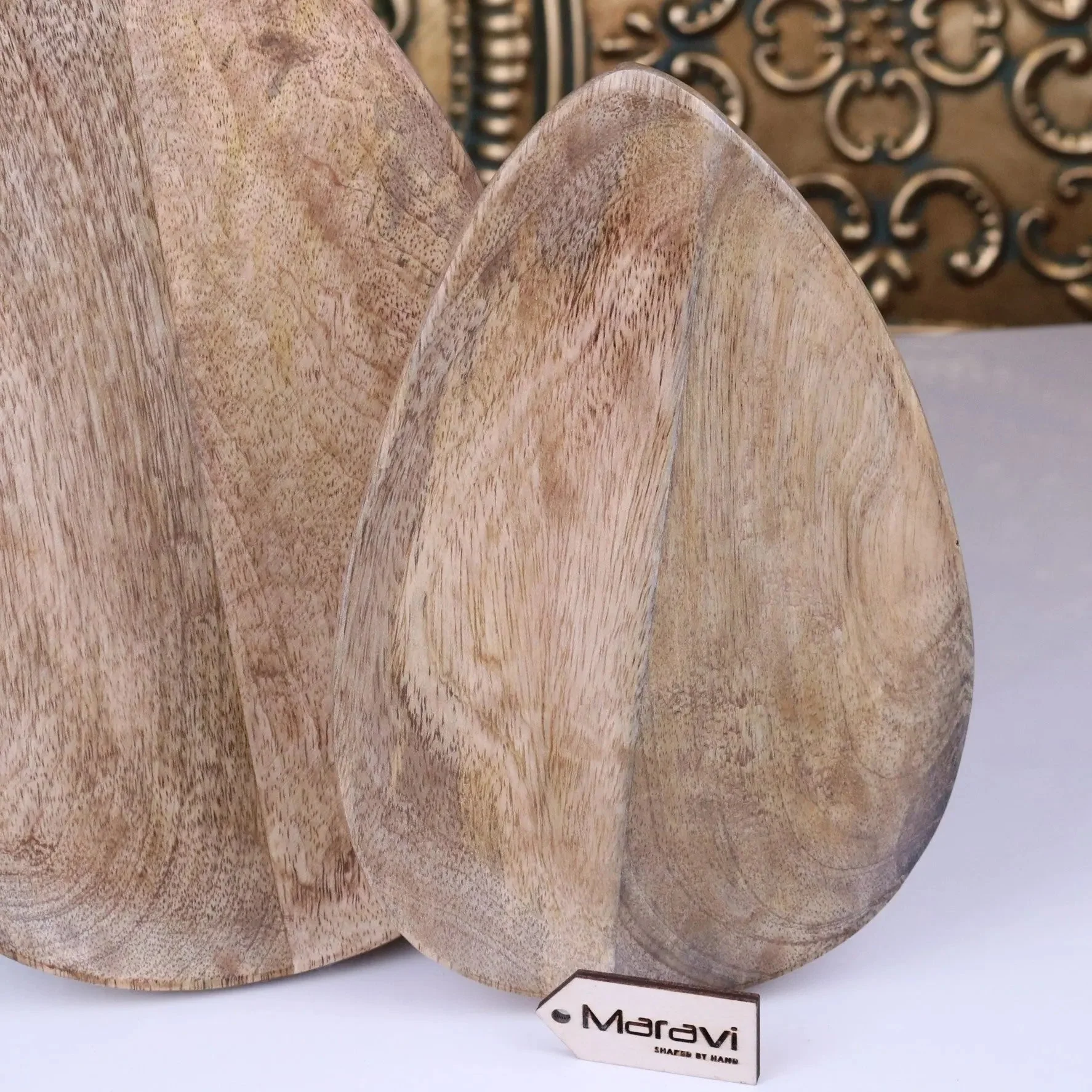 Jarita Oval Shaped Wooden Serving Dishes Set of 2 - Image 4