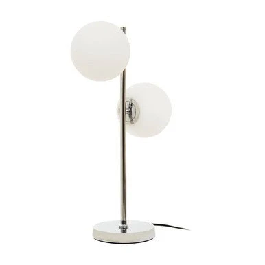 Karter White Glass With Chrome Table Lamp - Image 5