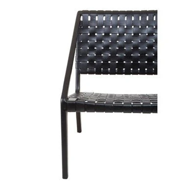 Kendari Black Cow Leather Woven Chair - Image 10