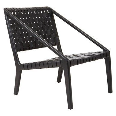 Kendari Black Cow Leather Woven Chair - Image 6