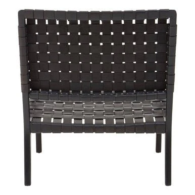 Kendari Black Cow Leather Woven Chair - Image 8