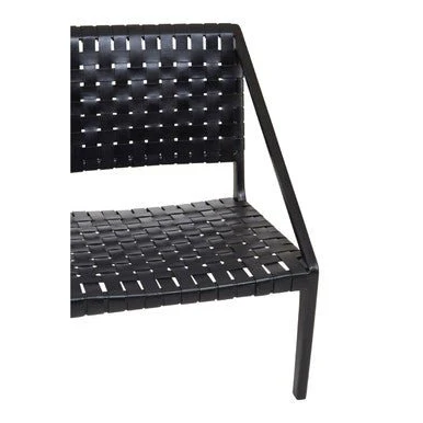 Kendari Black Cow Leather Woven Chair - Image 9