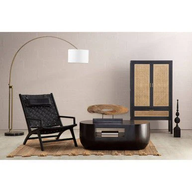 Kendari Black Leather Woven Chair - Image 10
