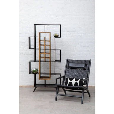 Kendari Black Leather Woven Chair - Image 11